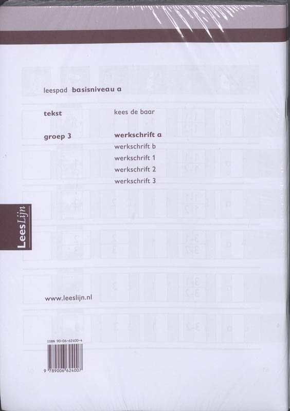 Achterkant van Leeslijn Nieuw Leespad werkschrift a (set 5 ex)