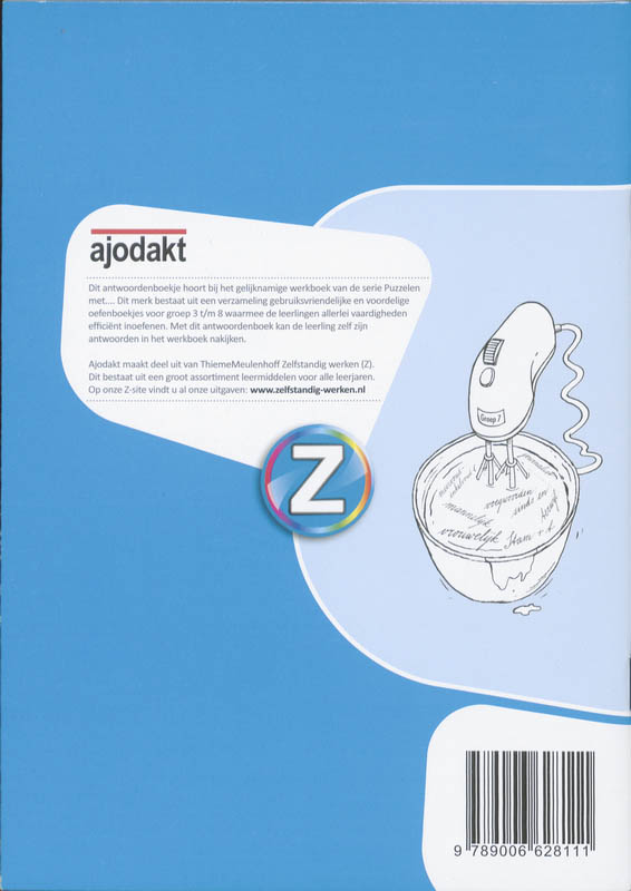 Achterkant van Ajodakt Puzzelen met Taalmix, Antwoorden gr 7