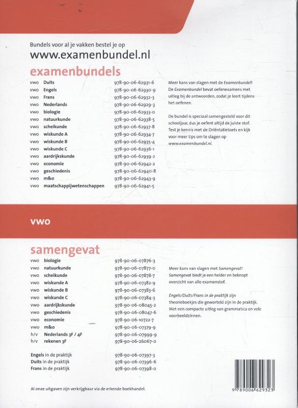 Achterkant van VWO