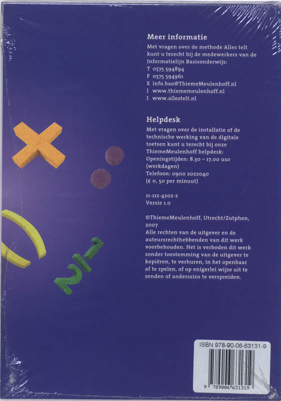 Achterkant van Alles telt AT Toetsen 3tm8 ( O- 49)CD-ROM
