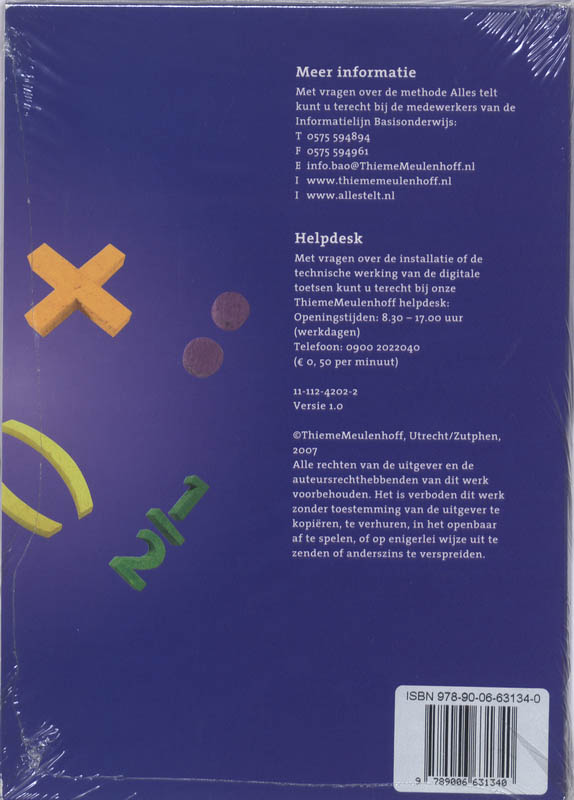 Achterkant van Alles telt AT Toetsen 3-8 (200-299)CD-ROM