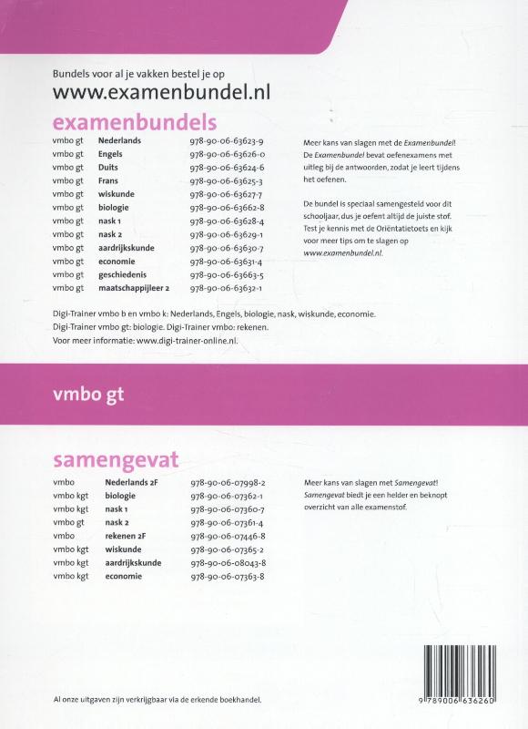 Achterkant van Vmbo gt; Engels; 2015/2016