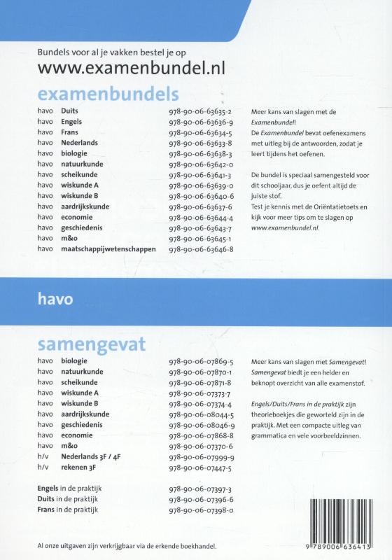 Achterkant van Havo scheikunde 2015/2016