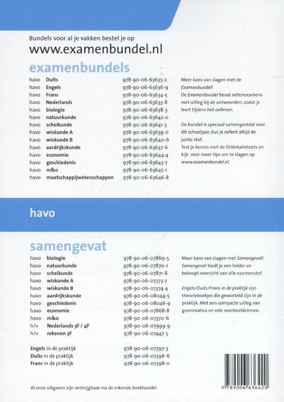 Achterkant van 2015/2016 Havo natuurkunde 2015/2016