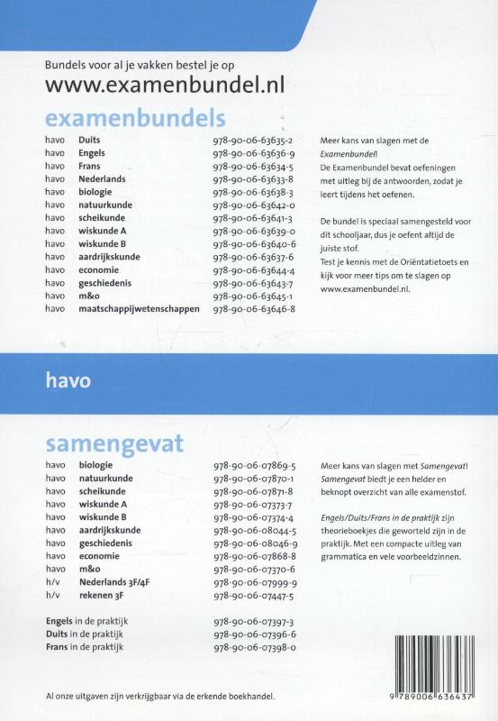 Achterkant van Havo; Geschiedenis; 2015/2016