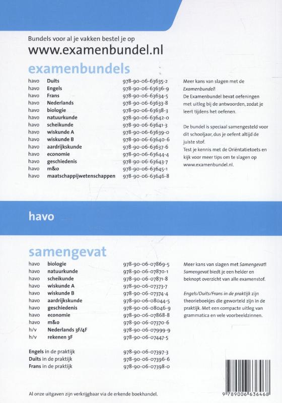 Achterkant van Havo maatschappijwetenschappen 2015/2016