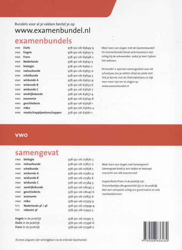 Achterkant van 2015/2016 vwo Frans