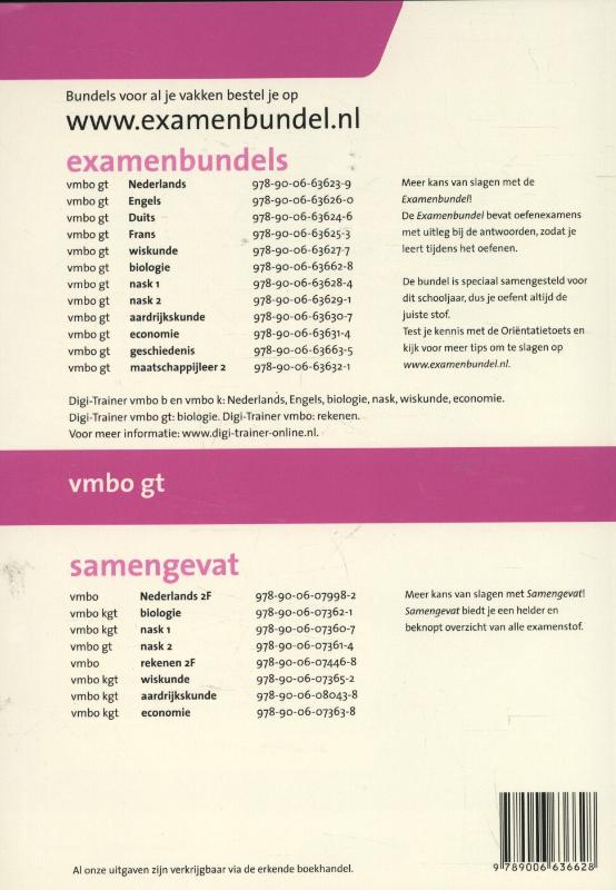 Achterkant van Vmbo-gt; Biologie; 2015/2016