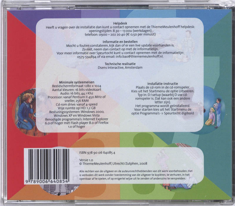 Achterkant van Speurtocht Digibord SPT op CD-Rom gr 1 tm 8