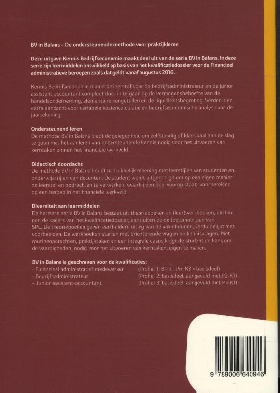 Achterkant van Kennis bedrijfseconomie