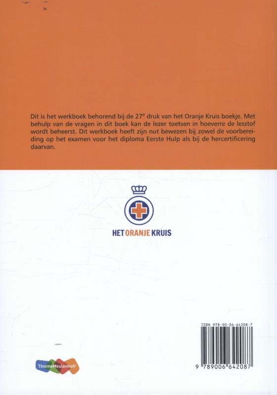 Achterkant van Het Oranje Kruis werkboek