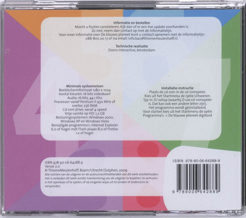 Achterkant van De blauwe planeet 2e druk digibord 3-8 software
