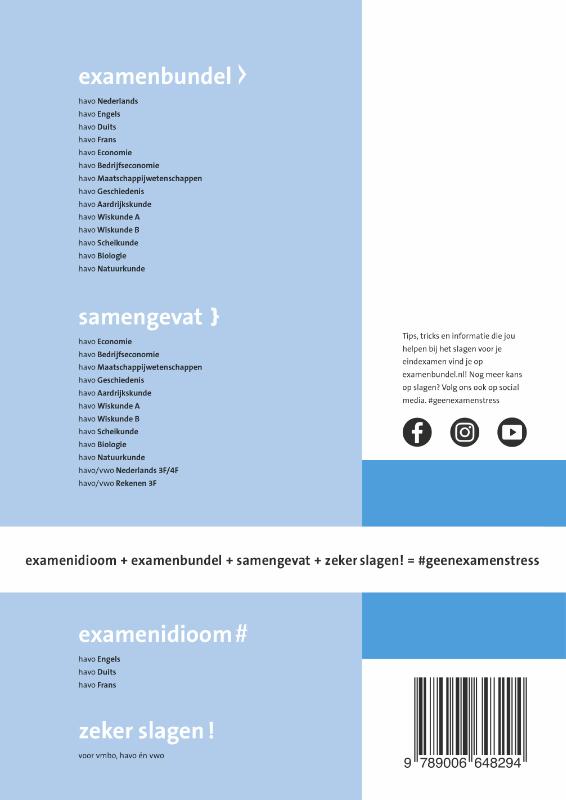 Achterkant van havo Natuurkunde 2023/2024
