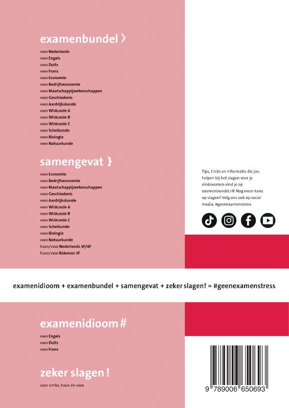 Achterkant van Examenbundel online + boek vwo Economie 2024/2025