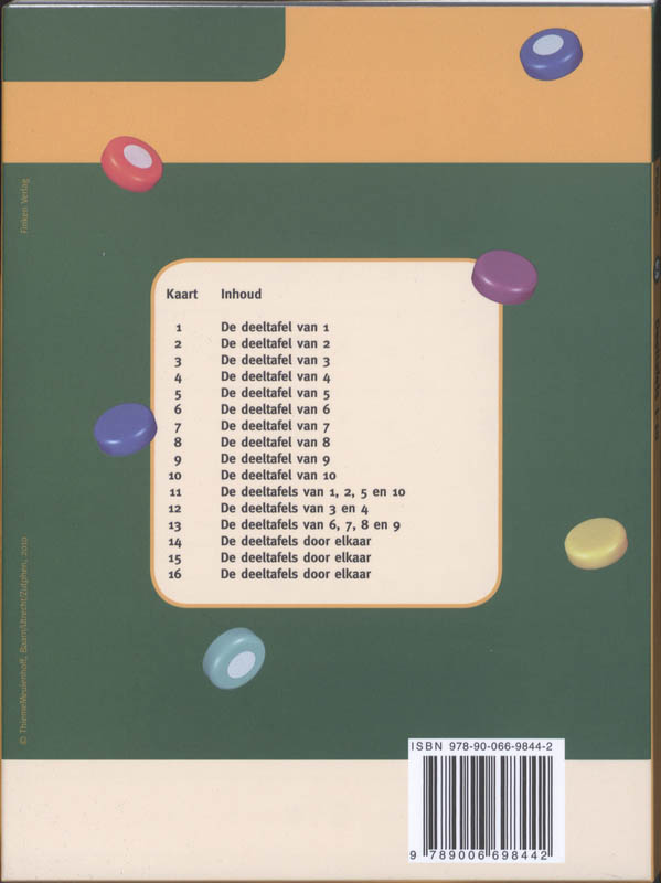 Achterkant van Deeltafels 1-10, groep 5-6