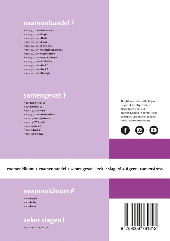 Achterkant van vmbo-gt/mavo Biologie 2020/2021