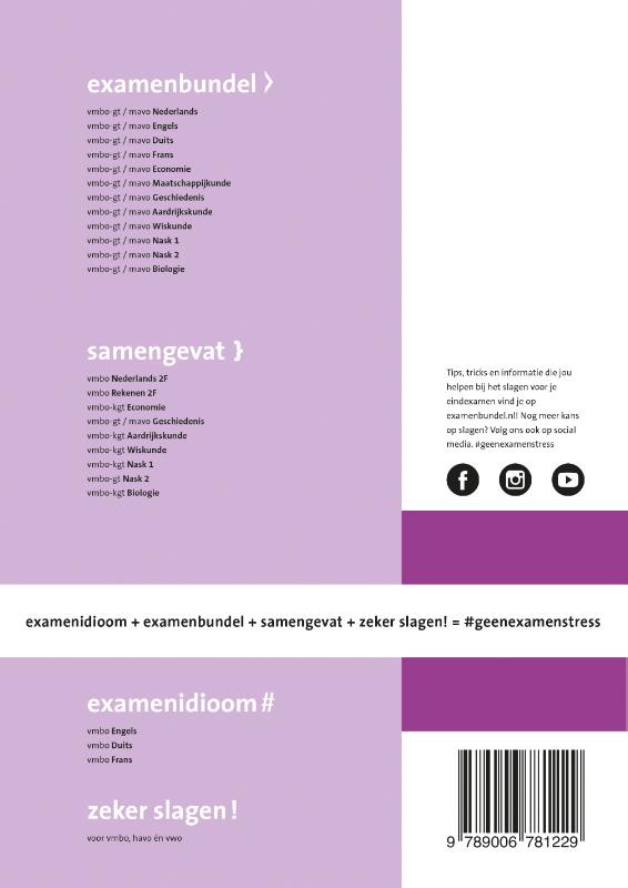 Achterkant van vmbo-gt/mavo Economie 2020/2021