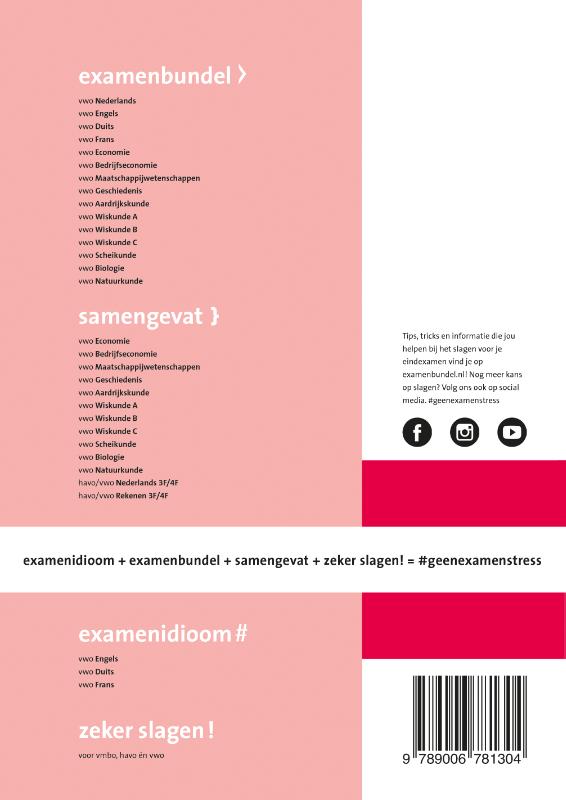 Achterkant van vwo Bedrijfseconomie 2020/2021