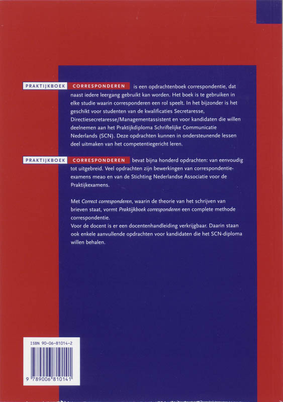 Achterkant van Praktijkboek Corresponderen