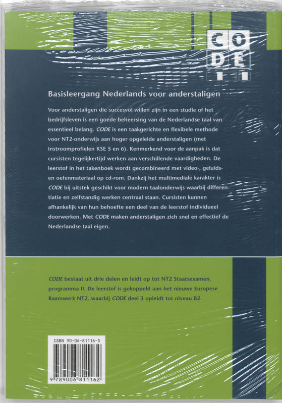 Achterkant van Code 3 Cursistenpakket takenboek