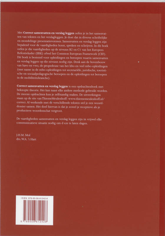 Achterkant van Theorie- en opdrachtenboek