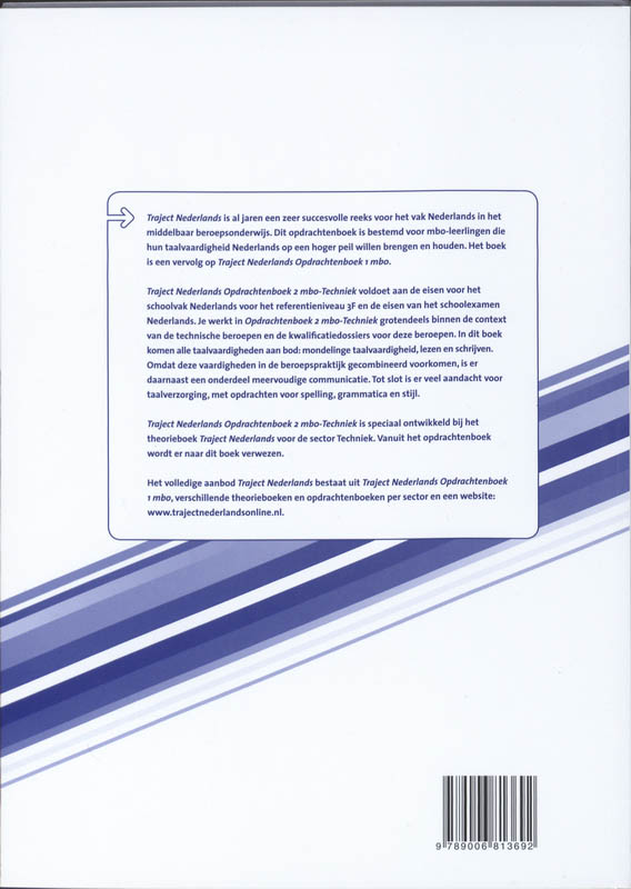Achterkant van Opdrachtenboek