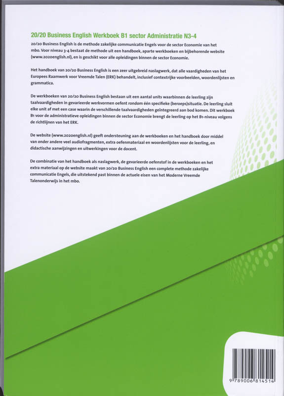 Achterkant van Werkboek B1