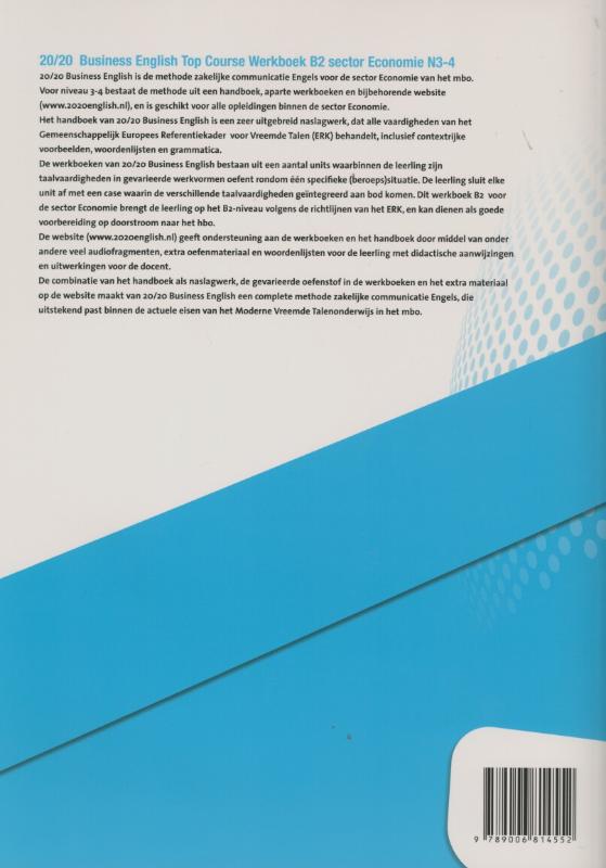Achterkant van Werkboek B2