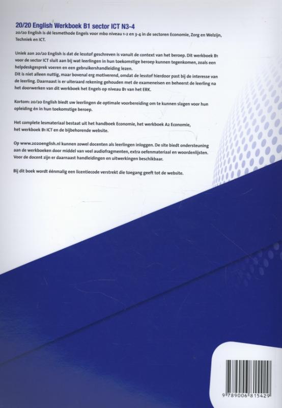 Achterkant van Werkboek B1