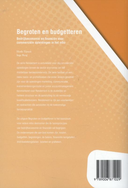 Achterkant van Begroten en budgetteren