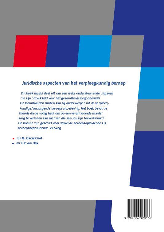 Achterkant van Juridische aspecten van het verpleegkundig beroep
