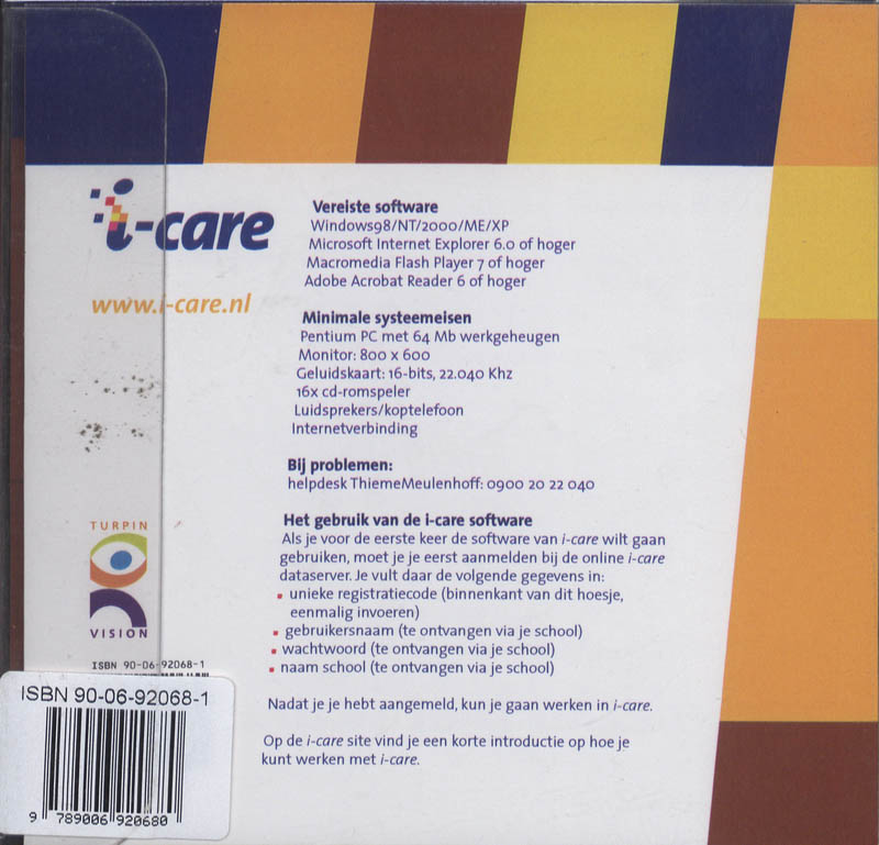Achterkant van i-care software hfn3 bpv 304 verplegende elementen