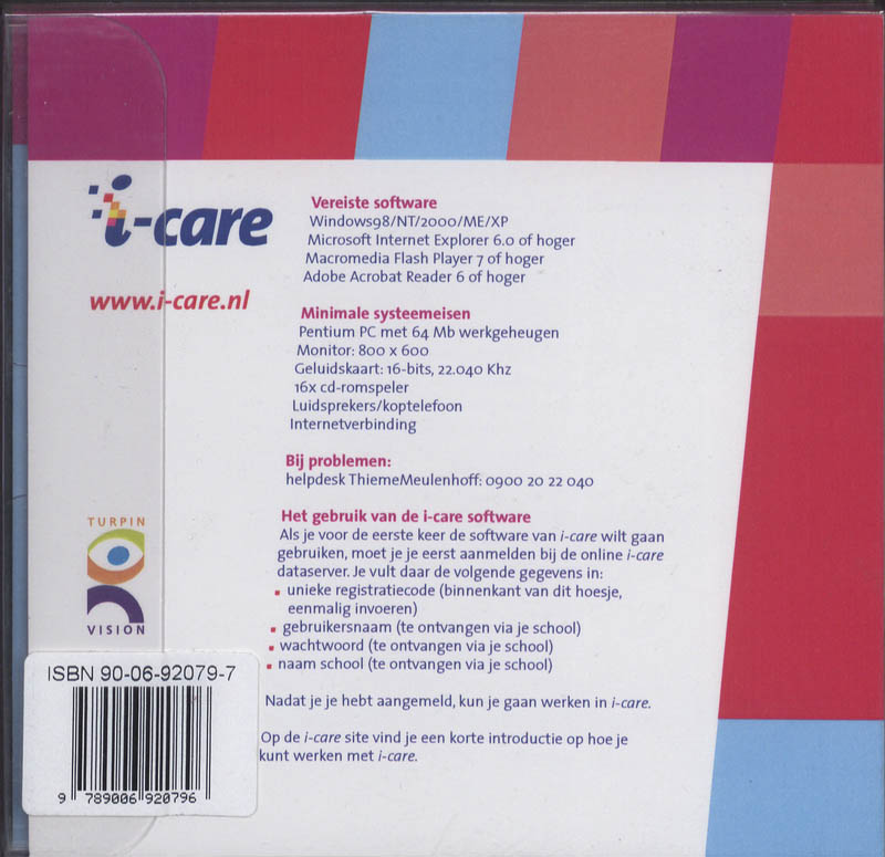 Achterkant van i-care software hfn4 bpv 410 verpl v z-b-kv-pg