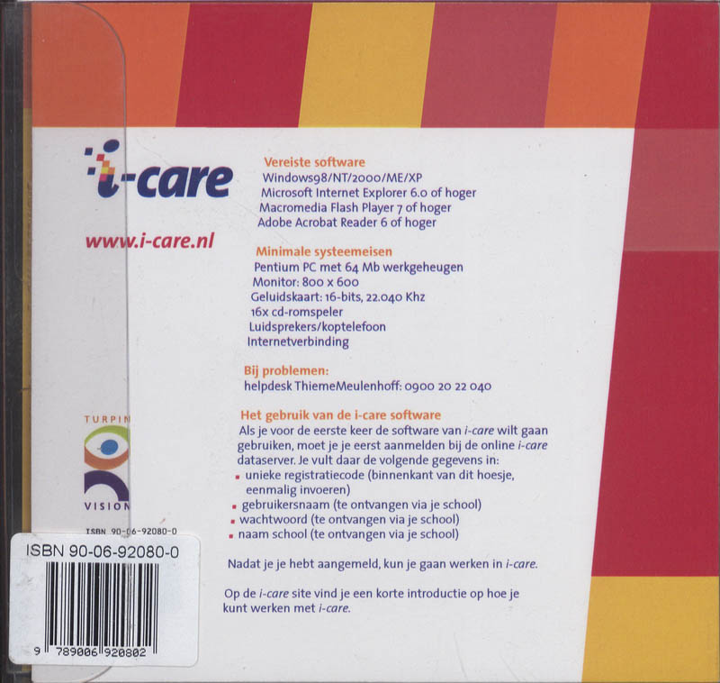 Achterkant van i-care software hfn4 bpv 411 verpl v k-j