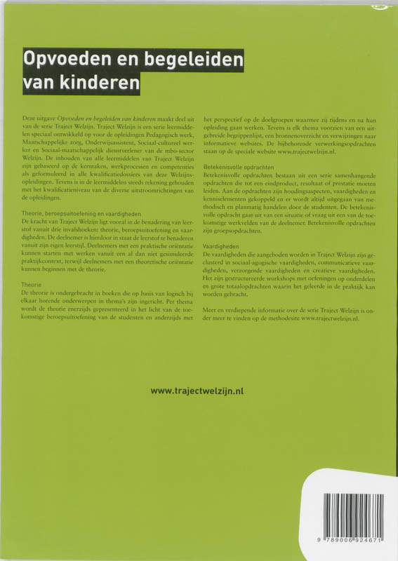 Achterkant van Opvoeden en begeleiden van kinderen