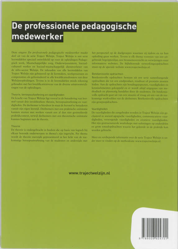 Achterkant van De professionele pedagogisch werker