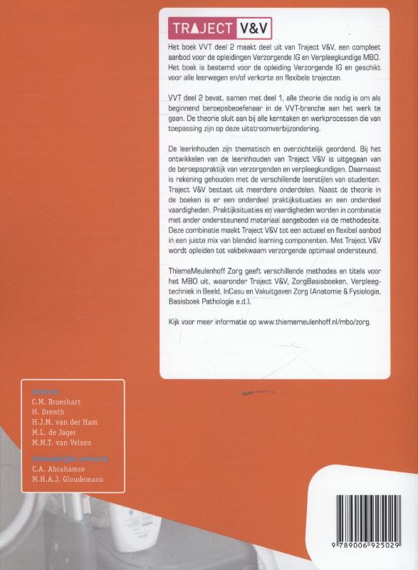 Achterkant van Deel 2 Vepleeg-, verzorgingshuizen, thuiszorg niveau 3