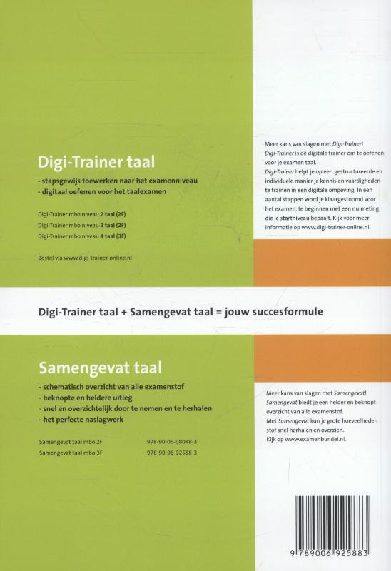Achterkant van mbo taal 3f