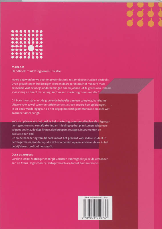 Achterkant van Marcom handboek marketingcommunicatie