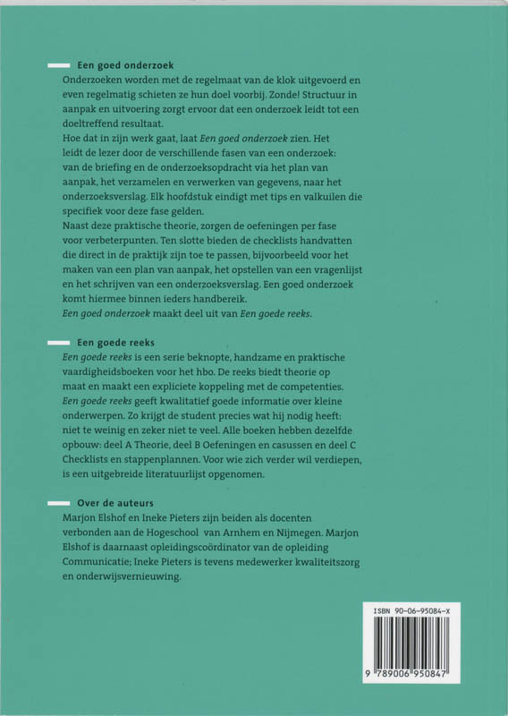 Achterkant van Een goed onderzoek