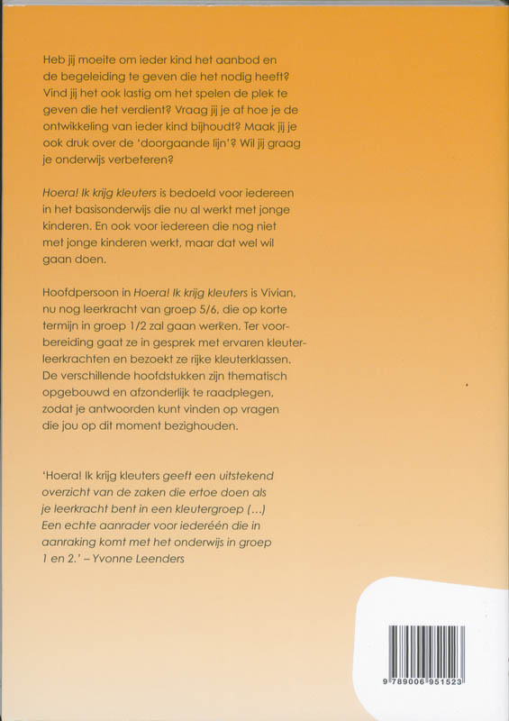 Achterkant van Hoera ik krijg kleuters