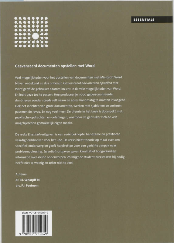 Achterkant van Geavanceerd documenten opstellen met Word