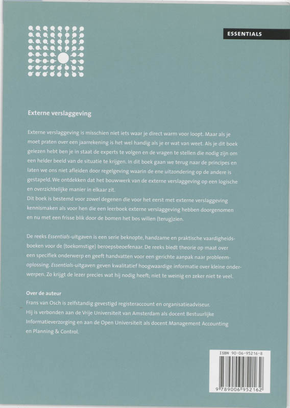 Achterkant van Externe verslaggeving
