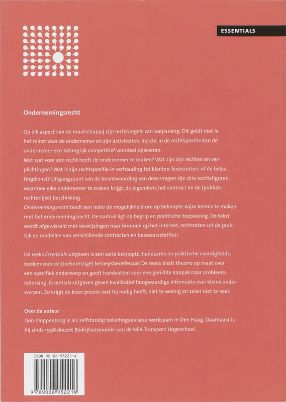 Achterkant van Ondernemingsrecht