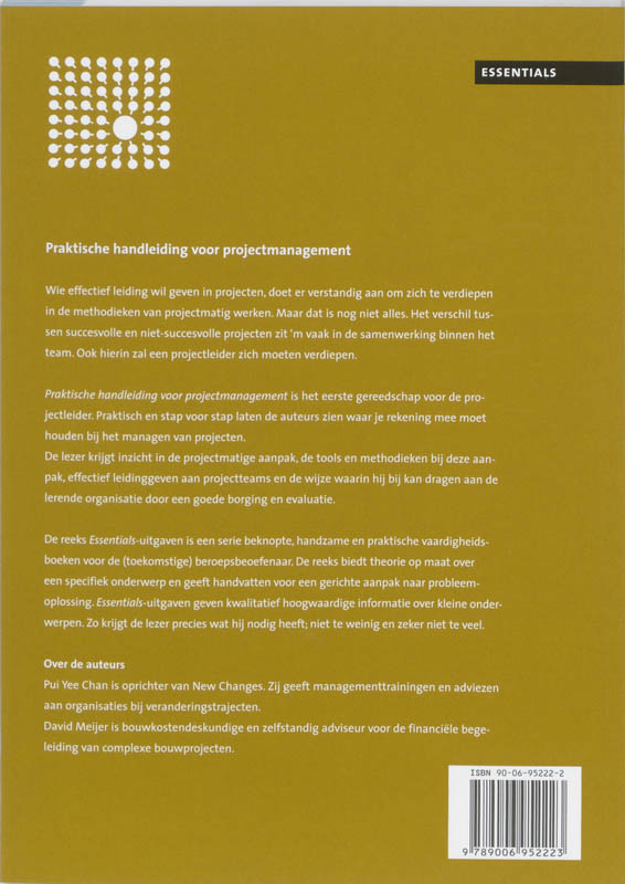 Achterkant van Praktische handleiding voor projectmanagement