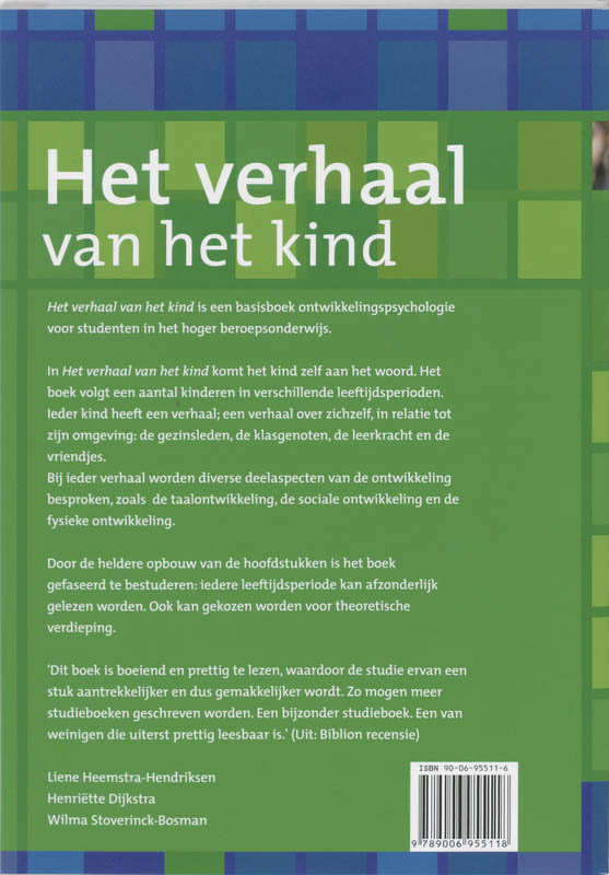 Achterkant van Het verhaal van het kind