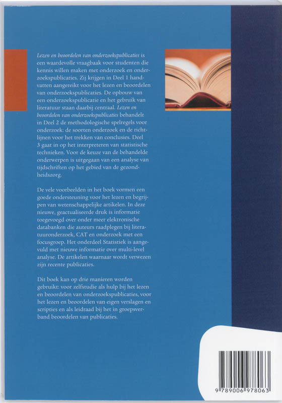 Achterkant van Lezen en beoordelen van onderzoekspublicaties