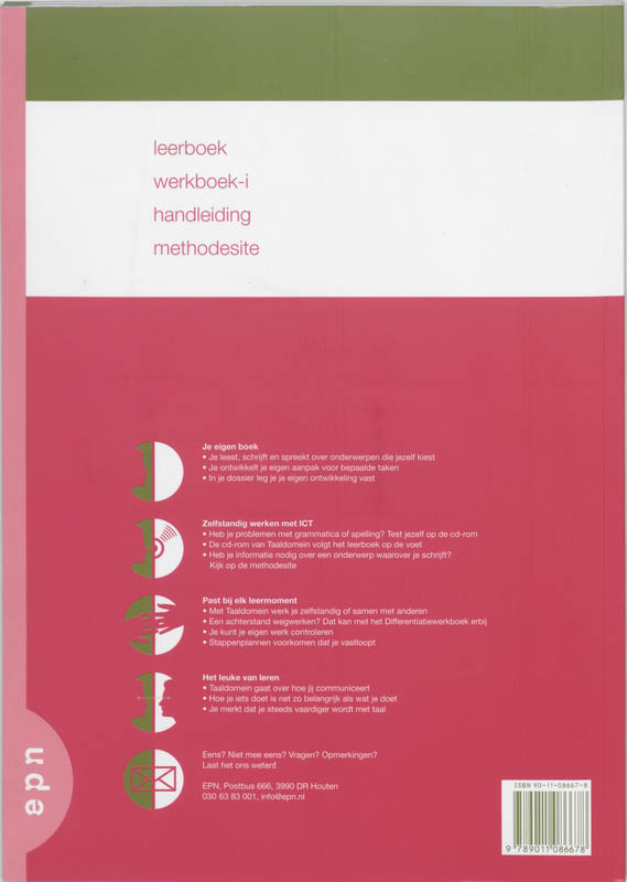 Achterkant van werkboek-i