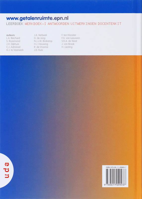 Achterkant van 1 Havo/vwo