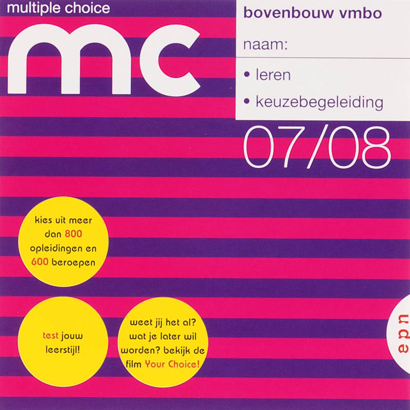 Achterkant van Vmbo BB 07/08